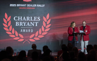 A picture showing the Charles Bryant Award at the 2025 Bryant Dealer Rally Awards Ceremony